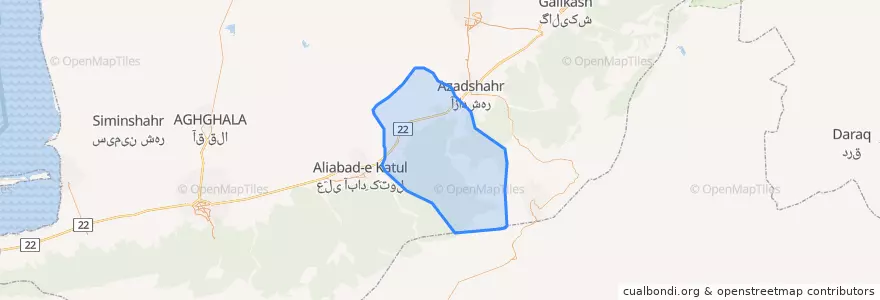 Mapa de ubicacion de شهرستان رامیان.
