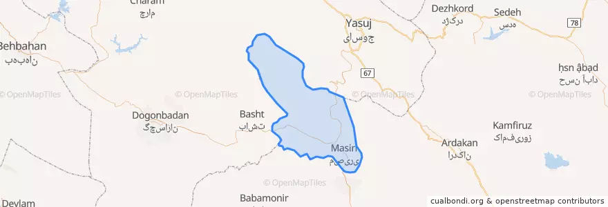 Mapa de ubicacion de شهرستان رستم.