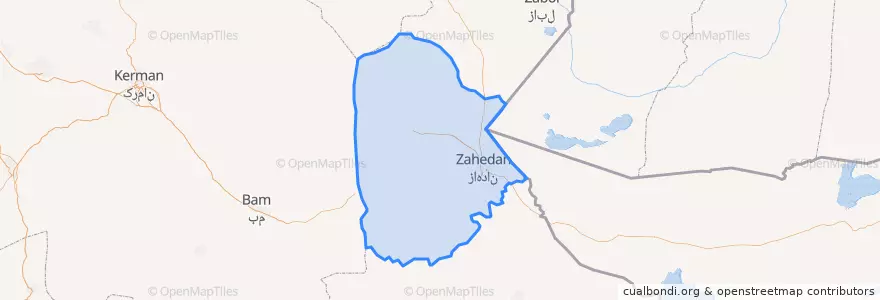 Mapa de ubicacion de Zahedan County.