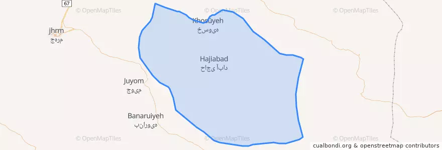 Mapa de ubicacion de شهرستان زرین دشت.