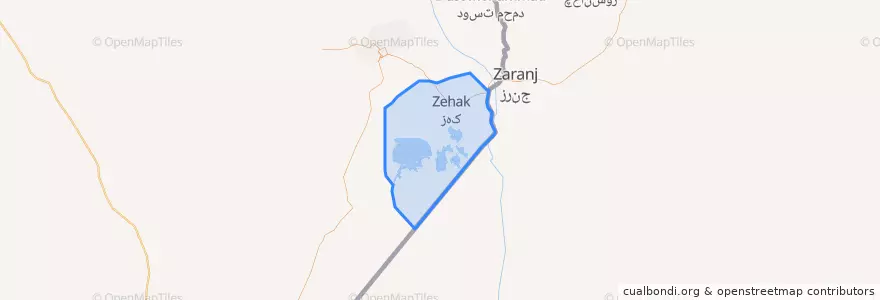 Mapa de ubicacion de Zahak County.