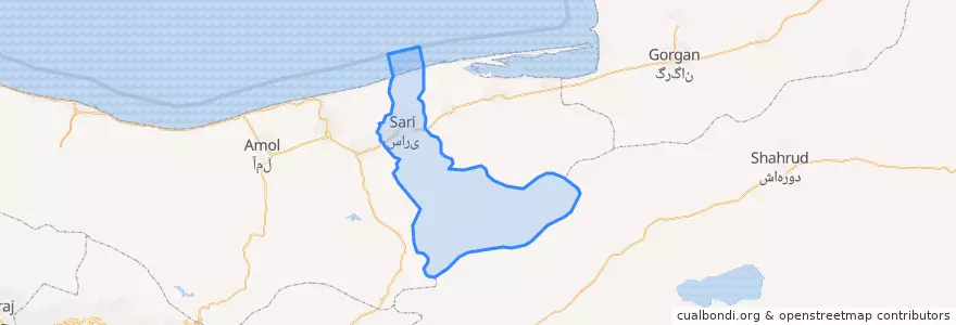 Mapa de ubicacion de Sari County.