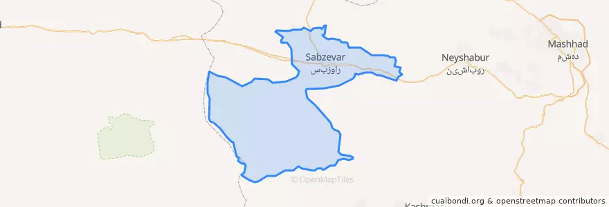 Mapa de ubicacion de شهرستان سبزوار.