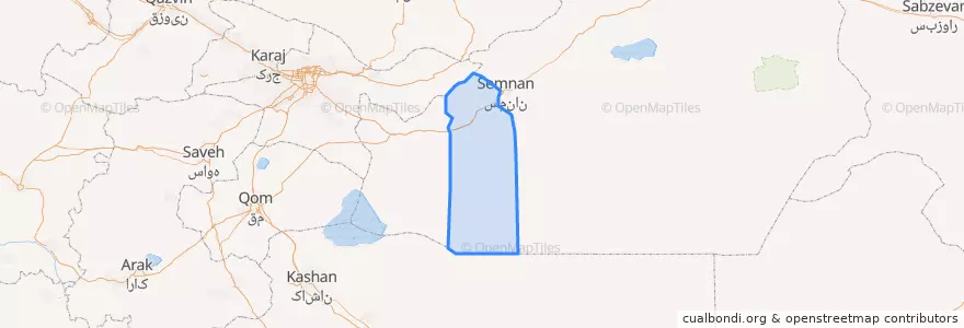 Mapa de ubicacion de Sorkheh County.