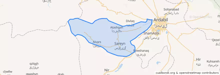 Mapa de ubicacion de شهرستان سرعین.