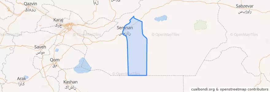 Mapa de ubicacion de شهرستان سمنان.