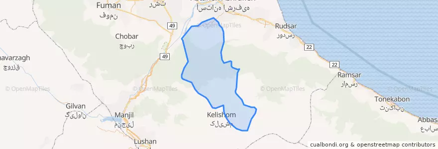 Mapa de ubicacion de شهرستان سیاهکل.