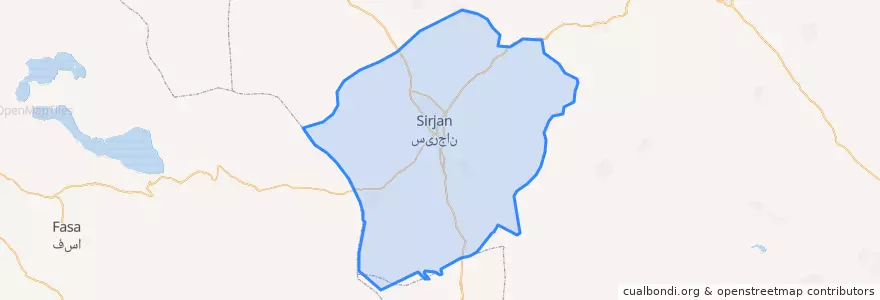Mapa de ubicacion de شهرستان سیرجان.