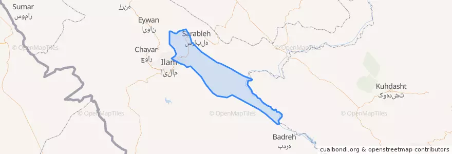 Mapa de ubicacion de شهرستان سیروان.