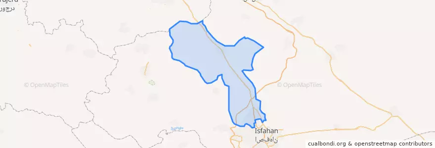Mapa de ubicacion de شهرستان شاهین شهر و میمه.