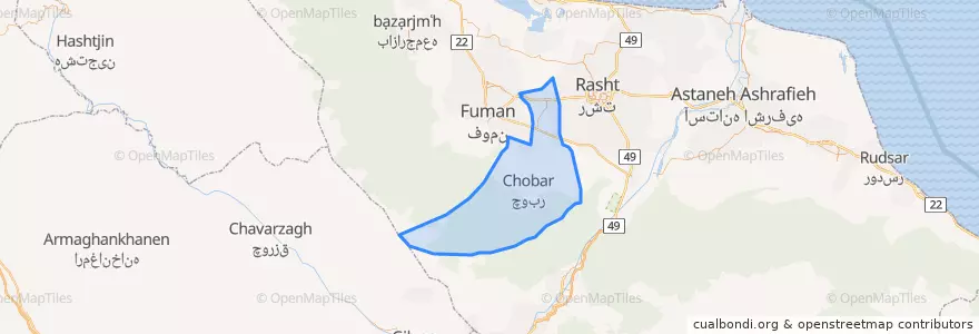 Mapa de ubicacion de شهرستان شفت.