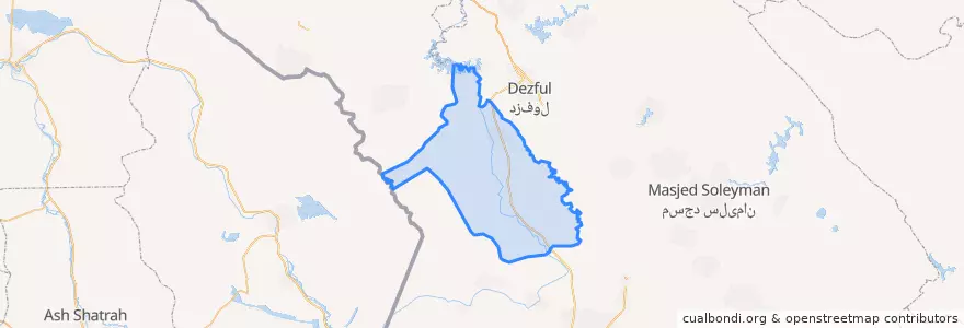 Mapa de ubicacion de شهرستان شوش.