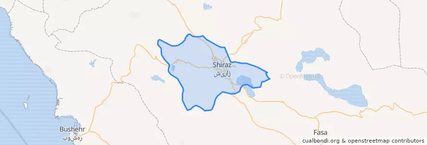 Mapa de ubicacion de Shiraz County.