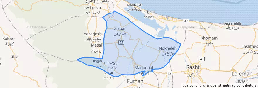 Mapa de ubicacion de شهرستان صومعه سرا.