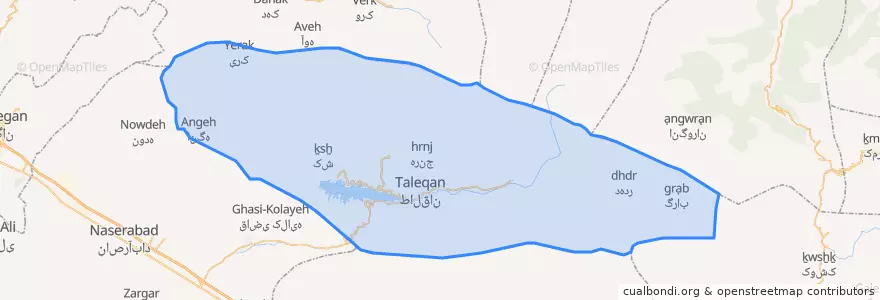 Mapa de ubicacion de Taleghan County.