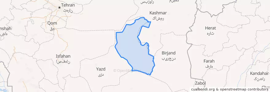 Mapa de ubicacion de شهرستان طبس.