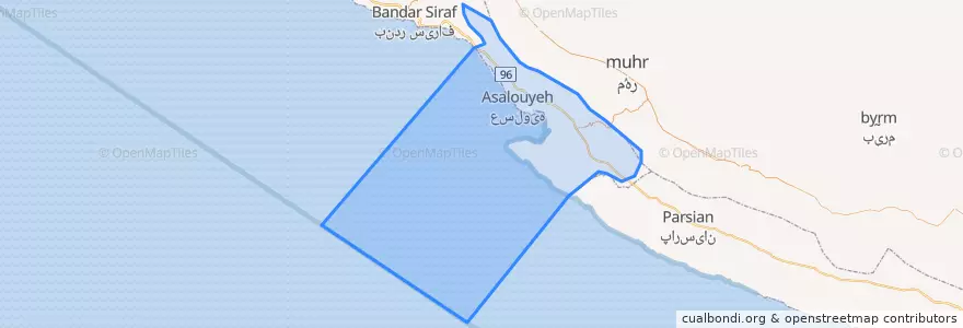 Mapa de ubicacion de شهرستان عسلویه.