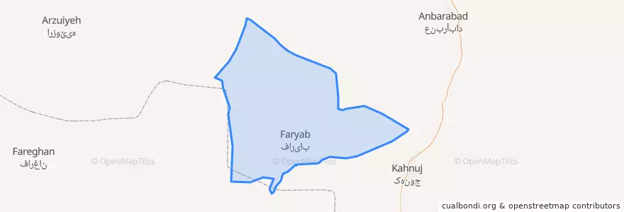 Mapa de ubicacion de شهرستان فاریاب.