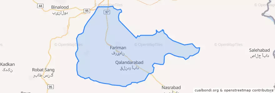 Mapa de ubicacion de Fariman County.