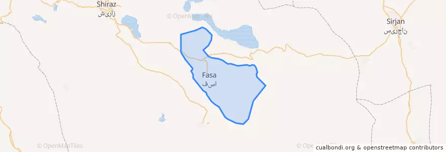 Mapa de ubicacion de شهرستان فسا.