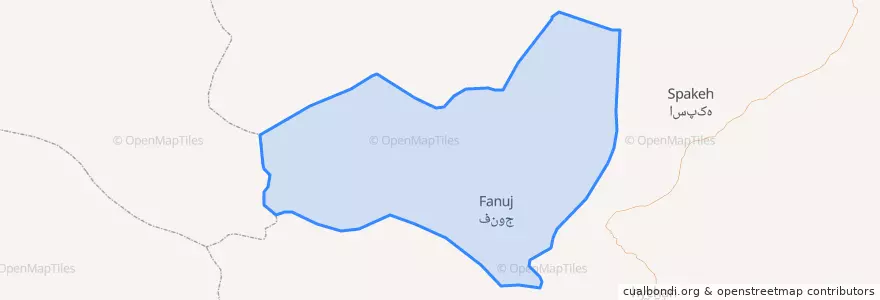 Mapa de ubicacion de Fanuj County.