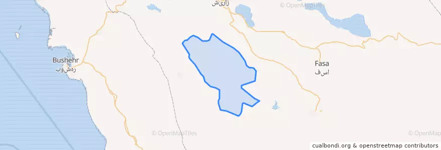 Mapa de ubicacion de Firuzabad County.