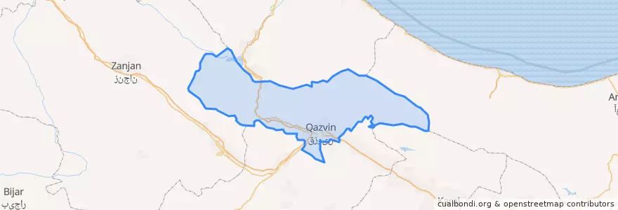 Mapa de ubicacion de شهرستان قزوین.