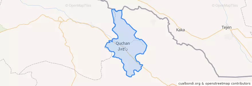 Mapa de ubicacion de شهرستان قوچان.
