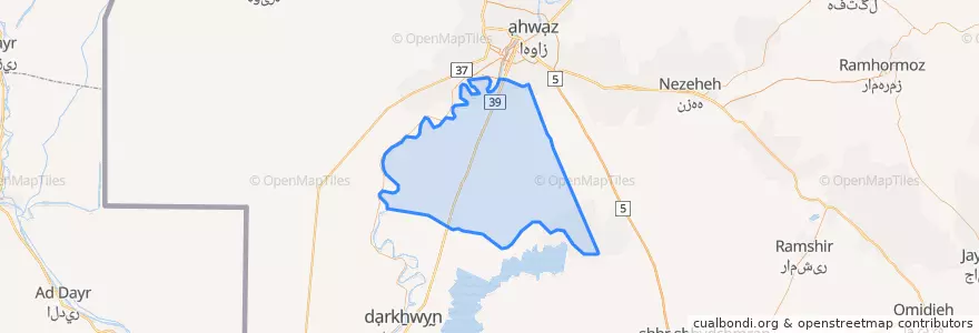 Mapa de ubicacion de شهرستان کارون.