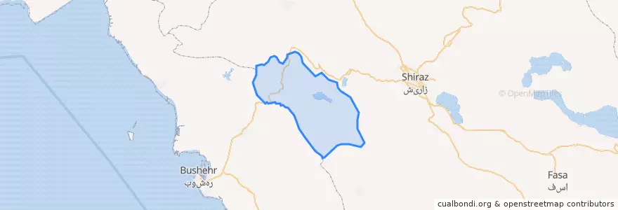 Mapa de ubicacion de مقاطعة كازرون.