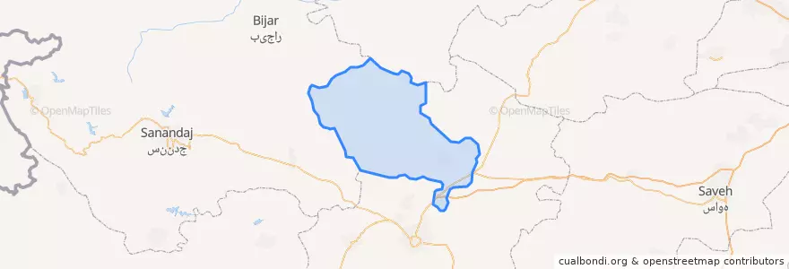 Mapa de ubicacion de شهرستان کبودرآهنگ.