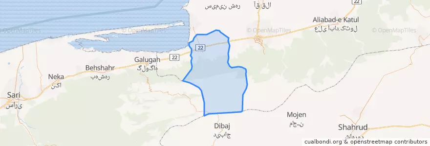 Mapa de ubicacion de شهرستان کردکوی.