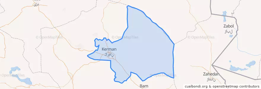Mapa de ubicacion de مقاطعة كرمان.