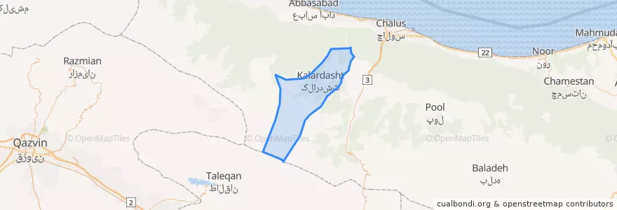 Mapa de ubicacion de شهرستان کلاردشت.