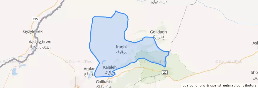 Mapa de ubicacion de Kalaleh County.