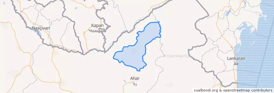 Mapa de ubicacion de شهرستان کلیبر.