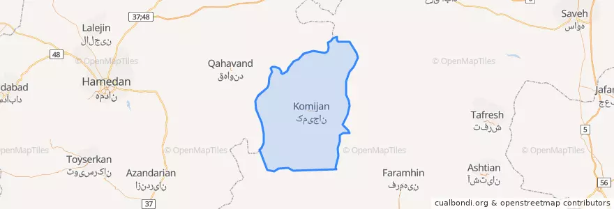 Mapa de ubicacion de Komijan County.