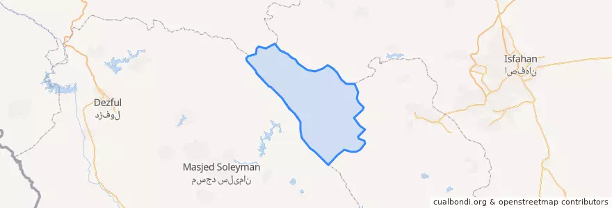 Mapa de ubicacion de شهرستان کوهرنگ.