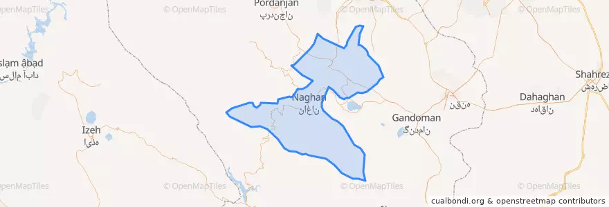 Mapa de ubicacion de شهرستان کیار.