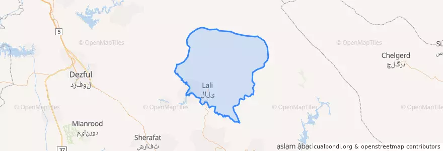 Mapa de ubicacion de شهرستان لالی.