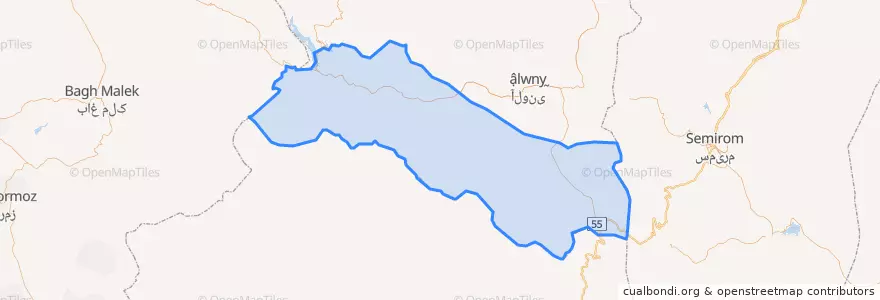 Mapa de ubicacion de شهرستان لردگان.