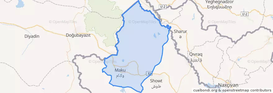 Mapa de ubicacion de شهرستان ماکو.