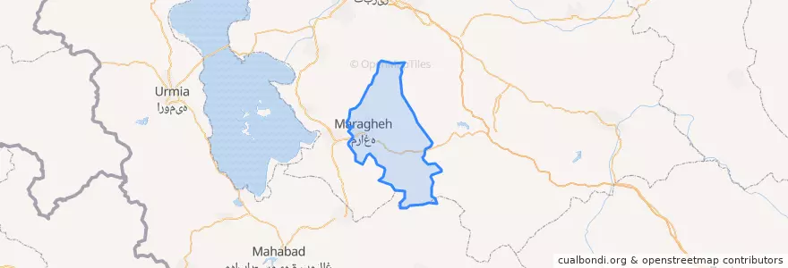 Mapa de ubicacion de Maragheh County.