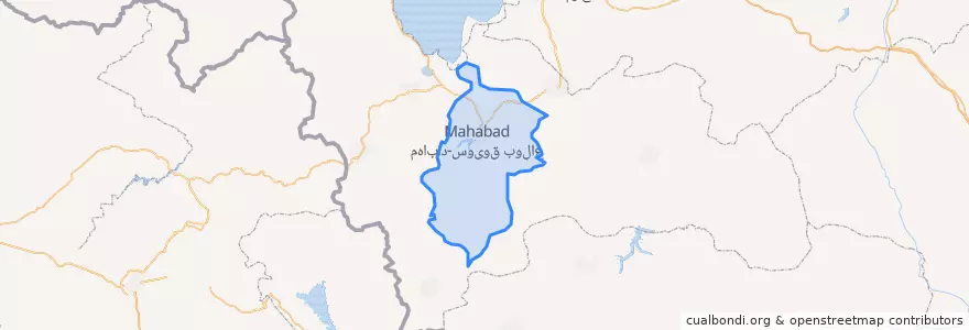 Mapa de ubicacion de Mahabad County.