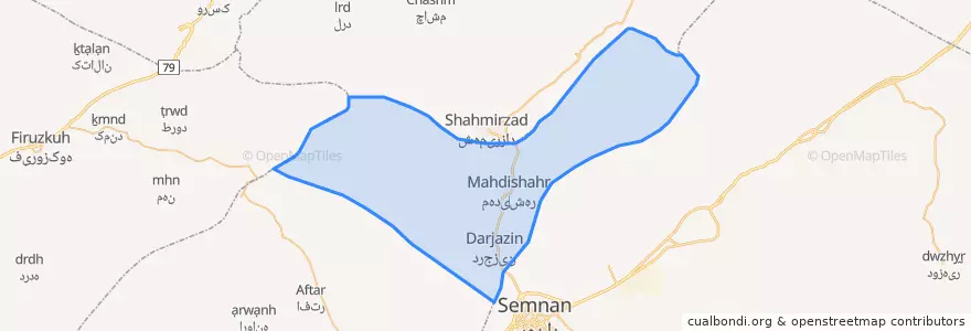 Mapa de ubicacion de شهرستان مهدی شهر.
