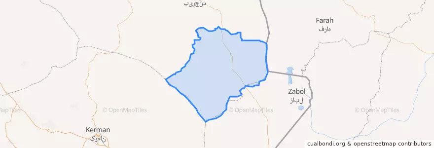 Mapa de ubicacion de Nehbandan County.