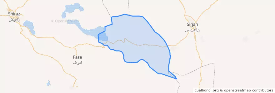 Mapa de ubicacion de Neyriz County.
