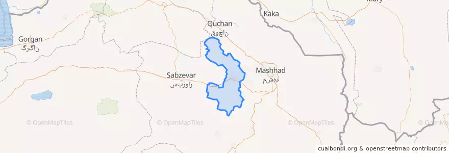 Mapa de ubicacion de شهرستان نیشابور.