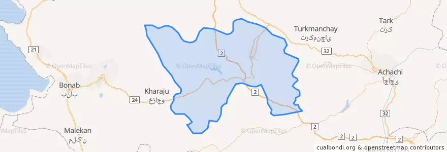 Mapa de ubicacion de Hashtrud County.