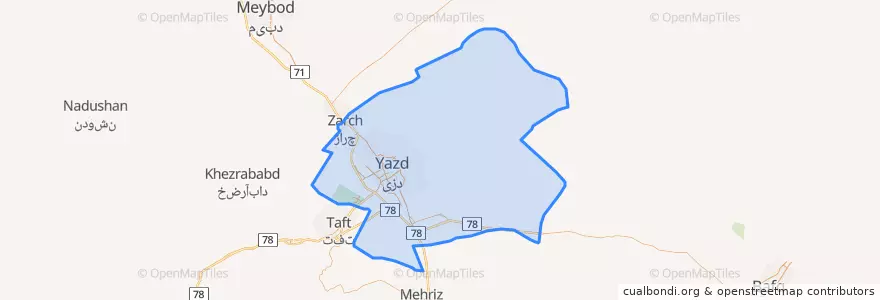 Mapa de ubicacion de شهرستان یزد.